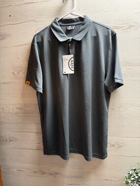 NWT ZITY performance polo golf shirt dark grey size L.